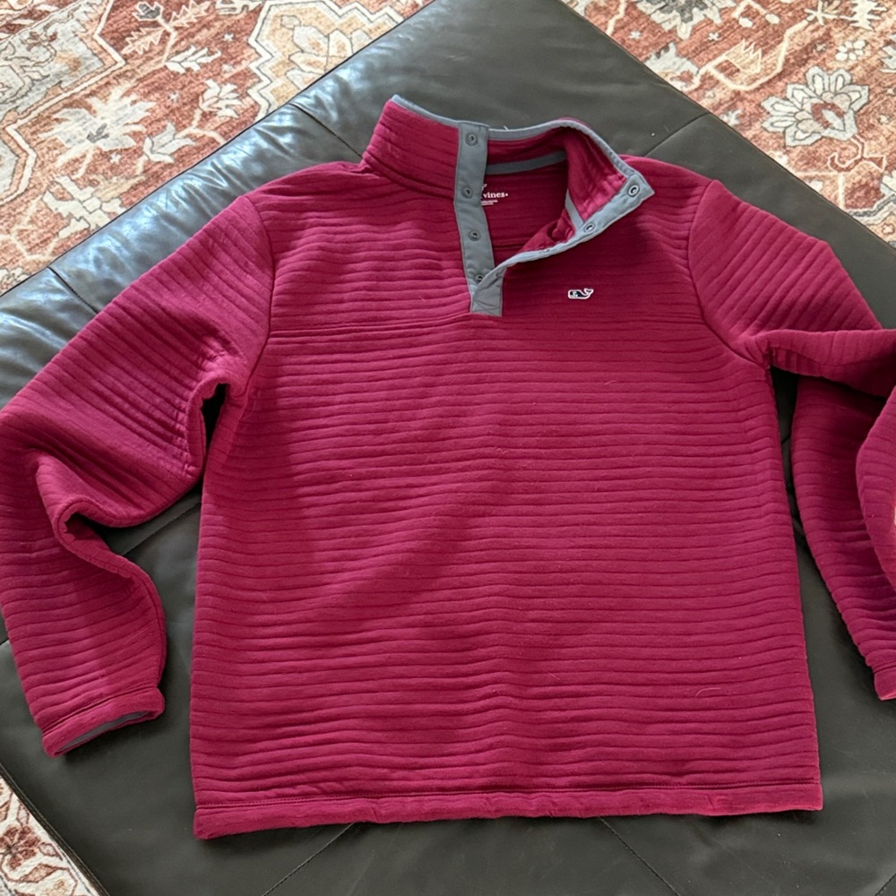 Vineyard Vines Burgundy Quarter-Zip Pullover